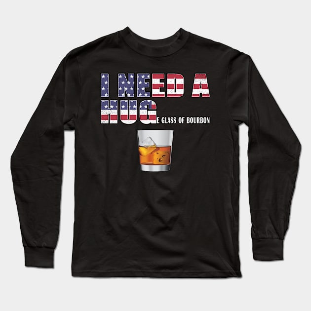 Bourbon whiskey American Flag Patriot Graphic USA Patriotic Long Sleeve T-Shirt by nangtil20